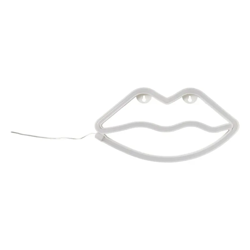 Xenos Led Lampen-Neon LED lamp lippen - roze - 15x28x2 cm