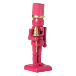 Xenos Kerstcadeaus|Kerstfiguren-Notenkraker beeldje - roze - 12.5 cm