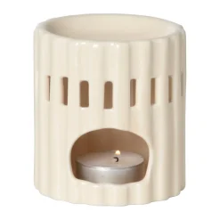 Xenos Oliebranders-Oliebrander streep - beige - ø8.5x9 cm