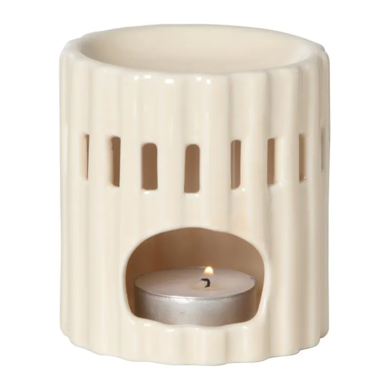 Xenos Oliebranders-Oliebrander streep - beige - ø8.5x9 cm