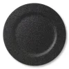 Xenos Borden-Onderbord glitter - zwart - ø33 cm