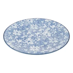 Xenos Borden-Ontbijtbord blue print - botanic - ⌀21 cm
