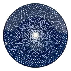 Xenos Borden-Ontbijtbord blue print - diamonds - ⌀21 cm