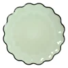 Xenos Borden|Kerstservies-Ontbijtbord clover - groen - ø2.5x22 cm