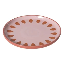 Xenos Borden|Kerstservies-Ontbijtbord jolie - roze - ø21x2.1 cm