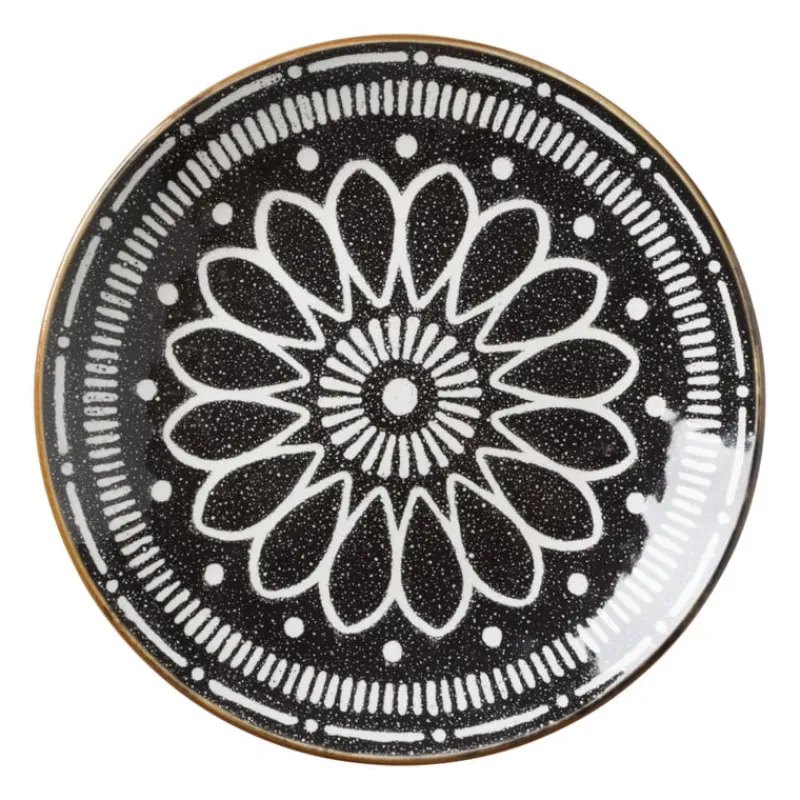 Xenos Borden-Ontbijtbord Yara - zwart - ⌀21.2 cm