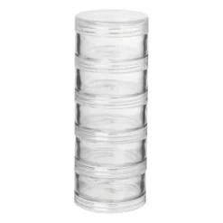 Xenos Doosjes|Sieraden Opbergen-Opbergbakjes rond - 5 stuks - 5x5x12.8 cm