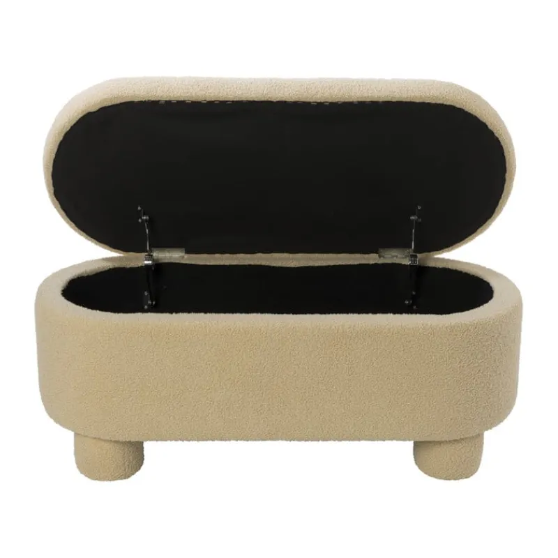 Xenos Bankjes-Opbergbank teddy dodo - beige - 43x100x42 cm