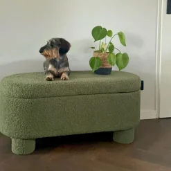 Xenos Bankjes-Opbergbank teddy dodo - groen - 43x100x42 cm
