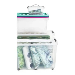 Xenos Opbergboxen-Opbergbox met wieltjes - 150 liter - 76x48.5x50 cm