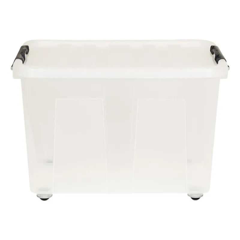 Xenos Opbergboxen-Opbergbox met wieltjes - 75 liter - 40x60x40 cm