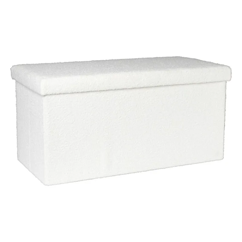 Xenos Opbergboxen-Opbergbox Teddy opvouwbaar - wit - 38x76x38 cm