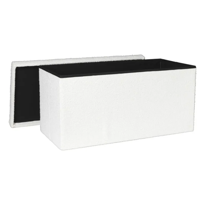 Xenos Opbergboxen-Opbergbox Teddy opvouwbaar - wit - 38x76x38 cm