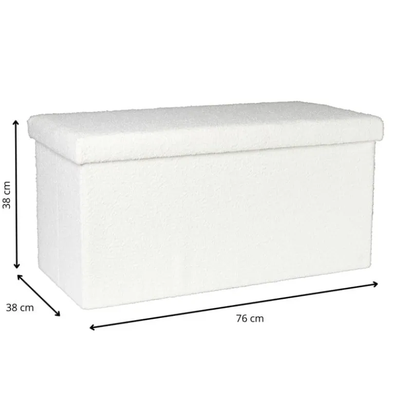 Xenos Opbergboxen-Opbergbox Teddy opvouwbaar - wit - 38x76x38 cm