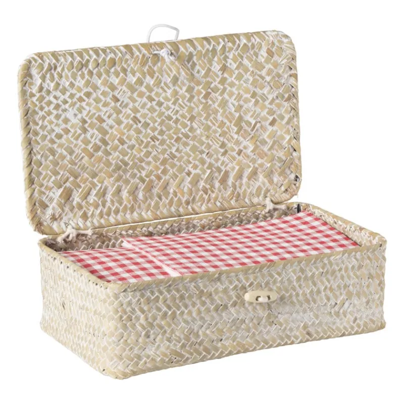 Xenos Opbergboxen|Kerstcadeaus-Opbergdoos zeegras - naturel - 7.5x24x14 cm