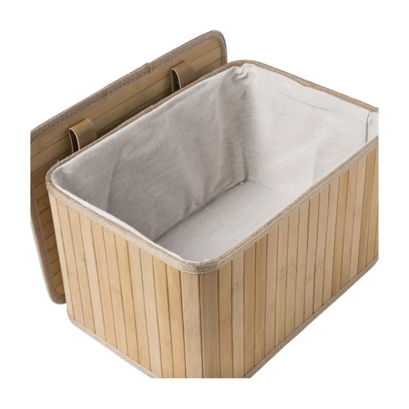 Xenos Manden|Manden-Opbergmand met deksel Oscar - 20x23x33 cm - naturel