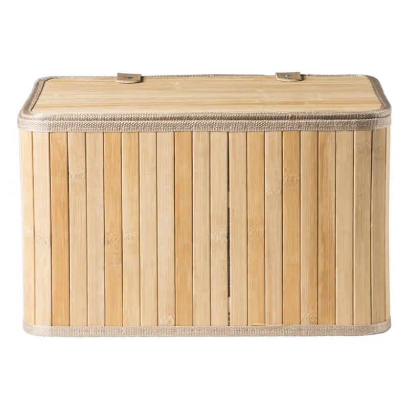 Xenos Manden|Manden-Opbergmand met deksel Oscar - 22x26x36 cm - naturel