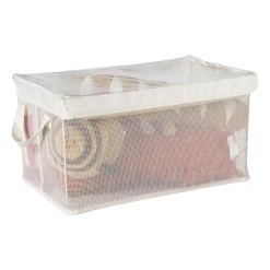 Xenos Opbergbakken|Opbergboxen-Opbergmand met handvatten - wit - 30x47x25 cm