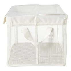 Xenos Opbergbakken|Opbergboxen-Opbergmand met handvatten - wit - 30x47x25 cm