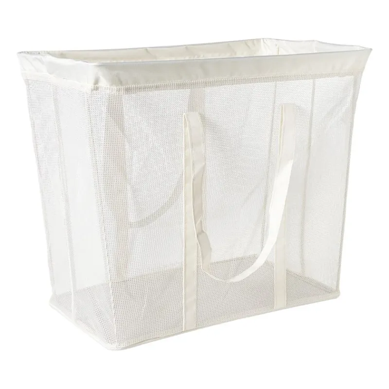Xenos Opbergbakken|Opbergboxen-Opbergmand met handvatten - wit - 53x46x33 cm