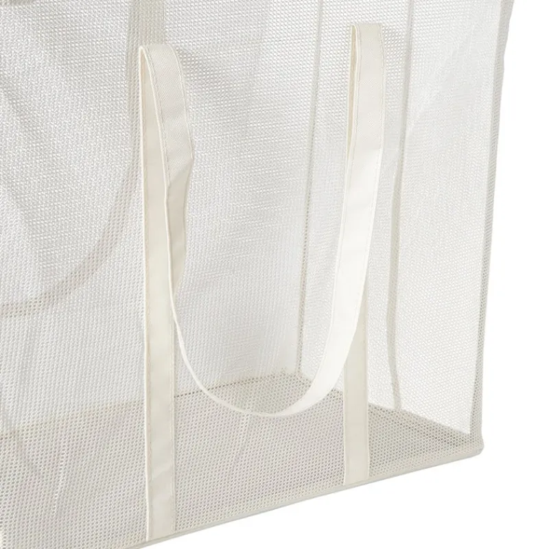 Xenos Opbergbakken|Opbergboxen-Opbergmand met handvatten - wit - 53x46x33 cm
