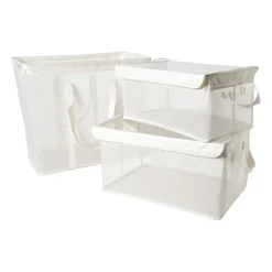 Xenos Opbergbakken|Opbergboxen-Opbergmand met handvatten - wit - 53x46x33 cm