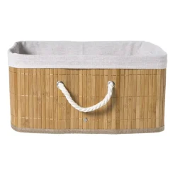 Xenos Opbergboxen|Manden-Opbergmand rechthoek laag - bamboe - 26x35x18 cm