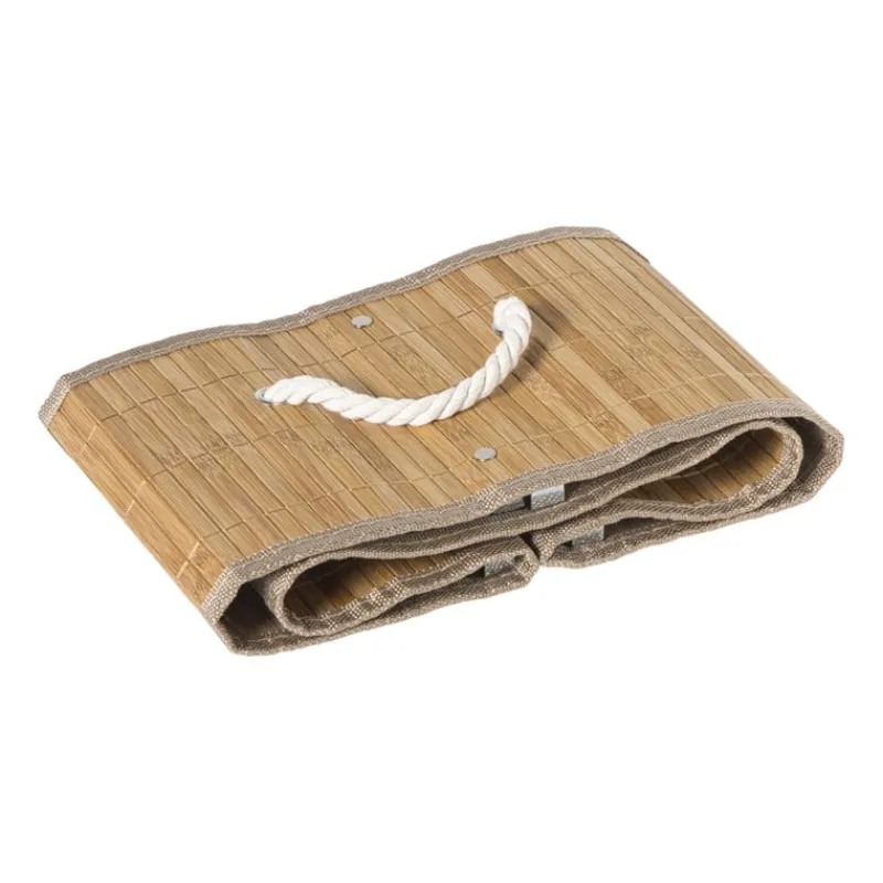 Xenos Opbergboxen|Manden-Opbergmand rechthoek laag - bamboe - 26x35x18 cm