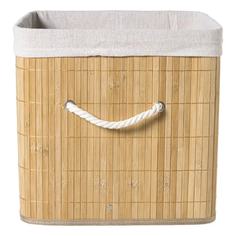 Xenos Opbergboxen|Manden-Opbergmand vierkant hoog - bamboe - 30x30x30 cm