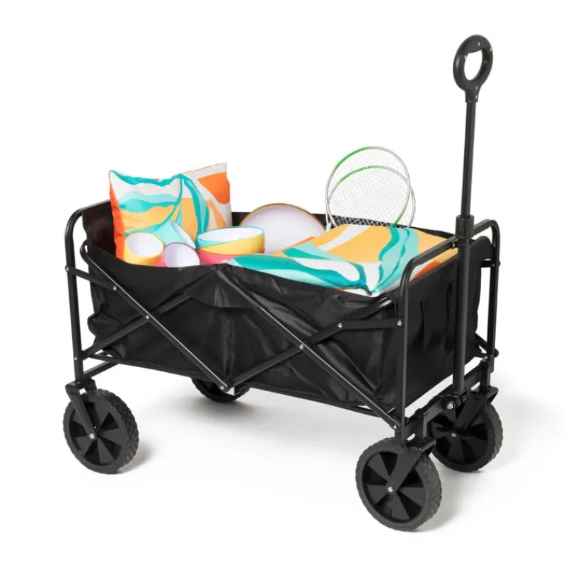 Xenos Festivals-Opvouwbare bolderkar - zwart - 103x54x108 cm