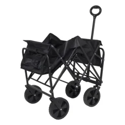 Xenos Festivals-Opvouwbare bolderkar - zwart - 103x54x108 cm
