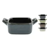 Xenos Ovenschalen-Ovenschaaltje met grepen s - diverse kleuren - 7x7x3 cm