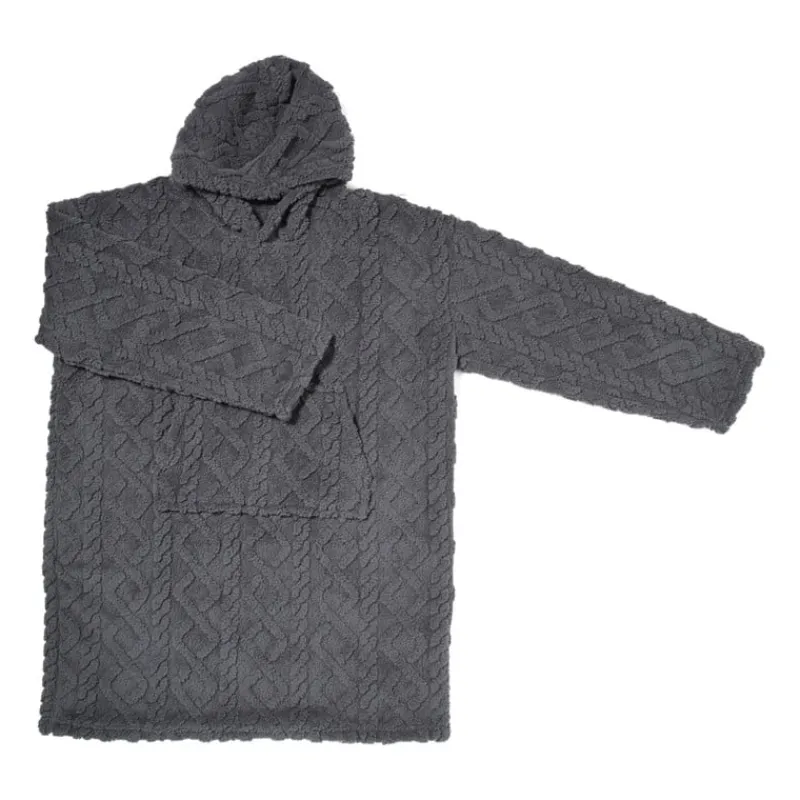 Xenos Winterartikelen-Oversized hoodie jacquard - grijs - one size