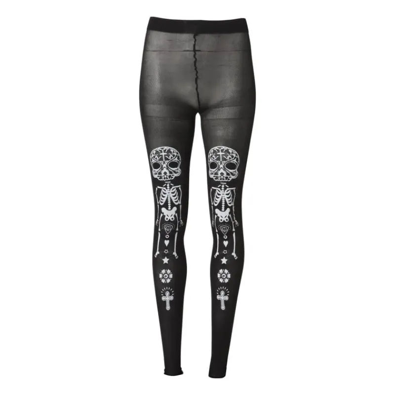 Xenos Verkleedkleding-Panty halloween skelet - one size