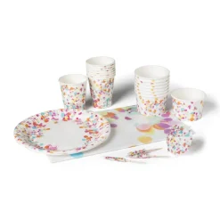 Xenos Wegwerpservies|Kinderfeestjes-Papieren bekers - confetti - set van 8