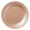 Xenos Wegwerpservies-Papieren bordjes - roségoudkleurig - set van 8
