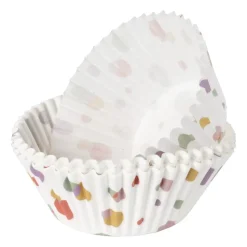 Xenos Bakvormen-Papieren cupcake vormpjes dots - set van 24 - ø11 cm
