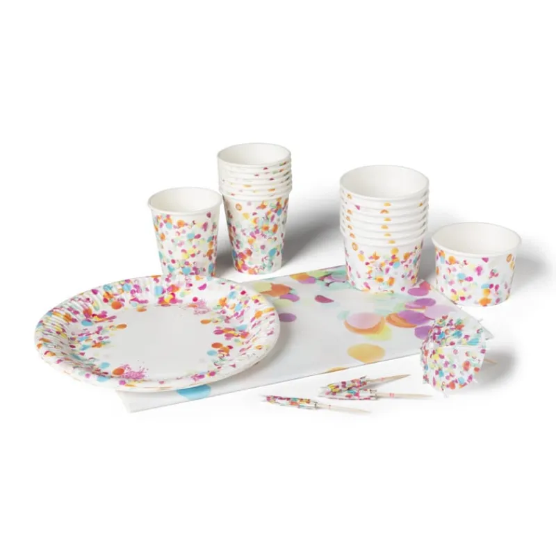 Xenos Wegwerpservies|Kinderfeestjes-Papieren snackbakjes - confetti - set van 8