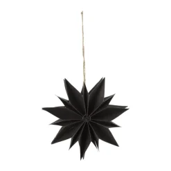 Xenos Kersthangers|Kerstballen-Papieren ster - zwart - ⌀20 cm