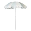 Xenos Parasols|Strandaccessoires-Parasol gestreept - lichtblauw/wit - ø160x180 cm
