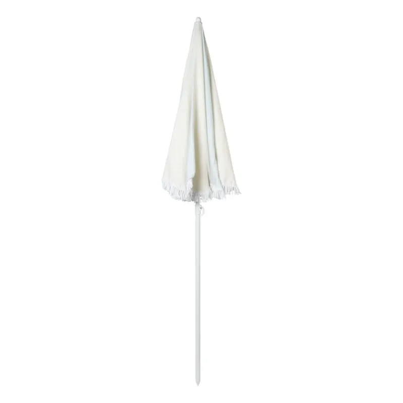 Xenos Parasols|Strandaccessoires-Parasol gestreept - lichtblauw/wit - ø160x180 cm
