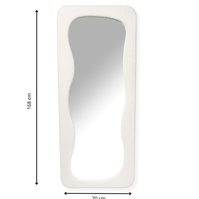 Xenos Passpiegels-Passpiegel wave teddy - wit - 168x70 cm