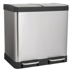 Xenos Pedaalemmers|Prullenbakken-Pedaalemmer 2 vakken - 40 liter