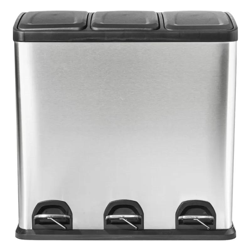 Xenos Pedaalemmers|Prullenbakken-Pedaalemmer 3 vakken - 3x20 liter