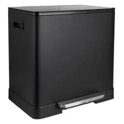 Xenos Pedaalemmers|Prullenbakken-Pedaalemmer - zwart - 2x20 liter
