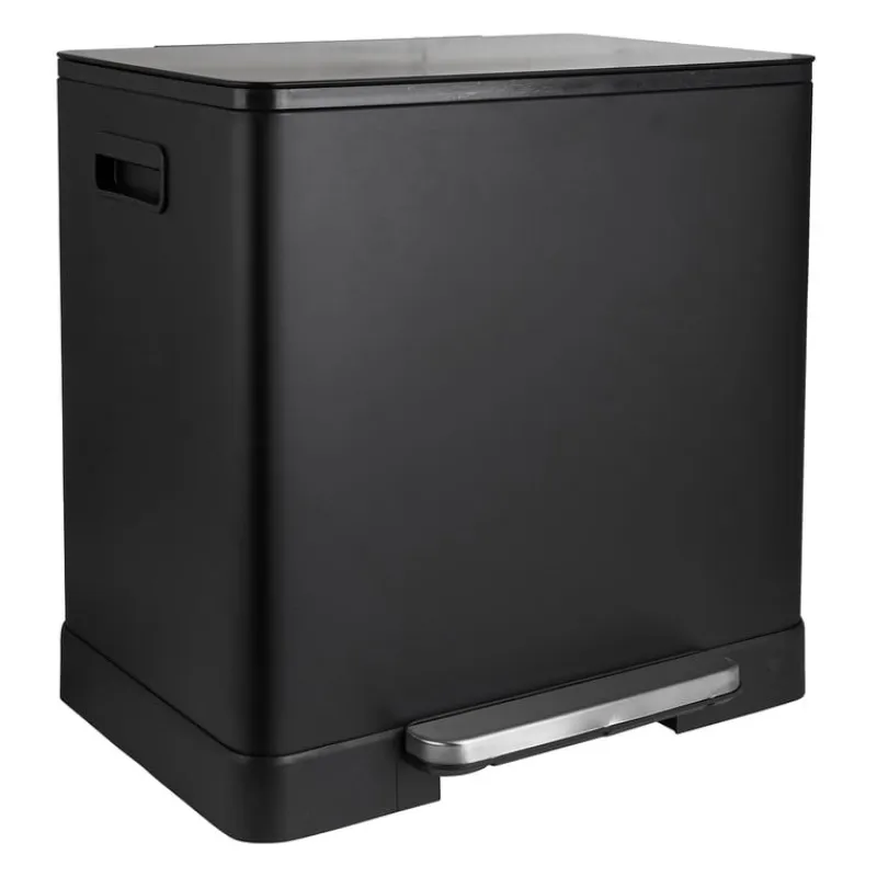 Xenos Pedaalemmers|Prullenbakken-Pedaalemmer - zwart - 2x20 liter