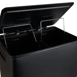 Xenos Pedaalemmers|Prullenbakken-Pedaalemmer - zwart - 2x20 liter