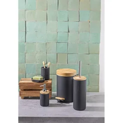 Xenos Badkamer Prullenbakken|Prullenbakken-Pedaalemmer Nature - antraciet - 3 liter