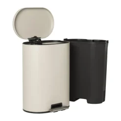 Xenos Pedaalemmers-Pedaalemmer ovaal - beige - 50 liter