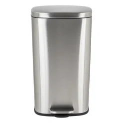 Xenos Pedaalemmers|Prullenbakken-Pedaalemmer rechthoek - zilver - 30 liter